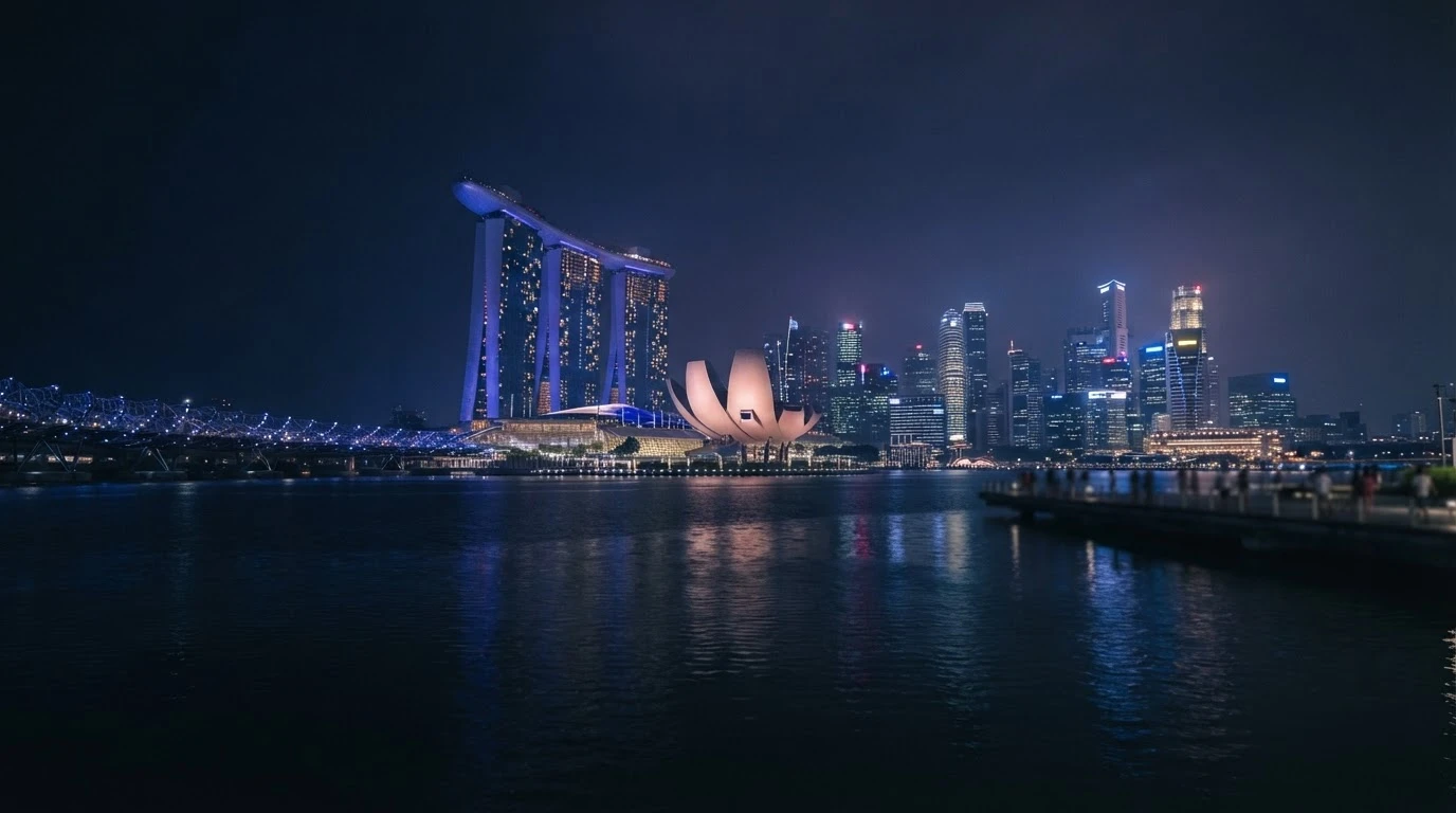 Singapore Marina Bay skyline at night (generated image)